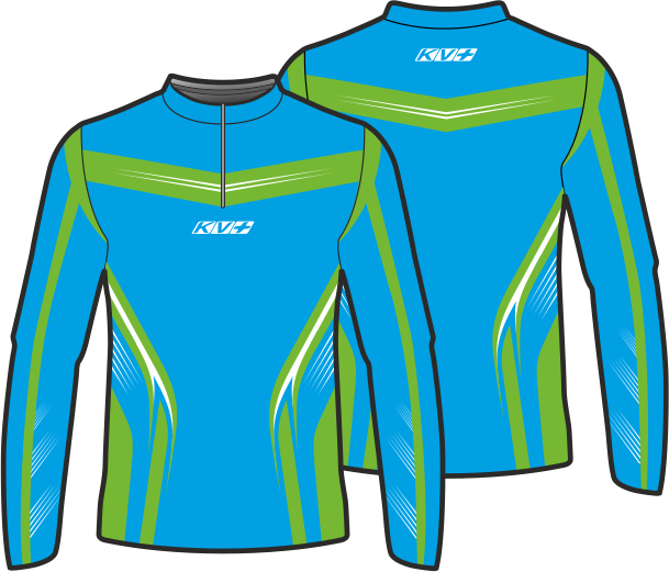 SPRINT JERSEY UNISEX with front zipper (blue/green)