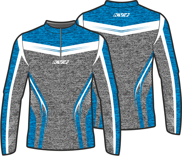 SPRINT JERSEY UNISEX with front zipper (blue/grey)