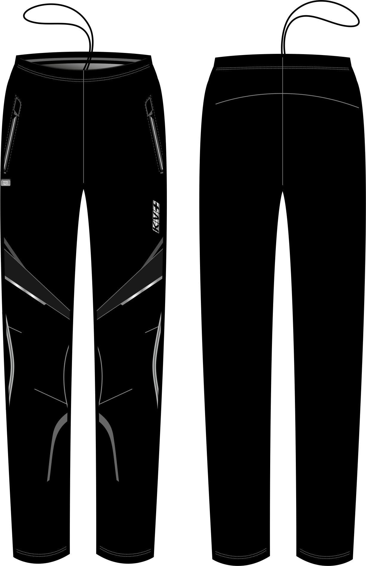 DAVOS PANTS UNISEX full side zip (black)