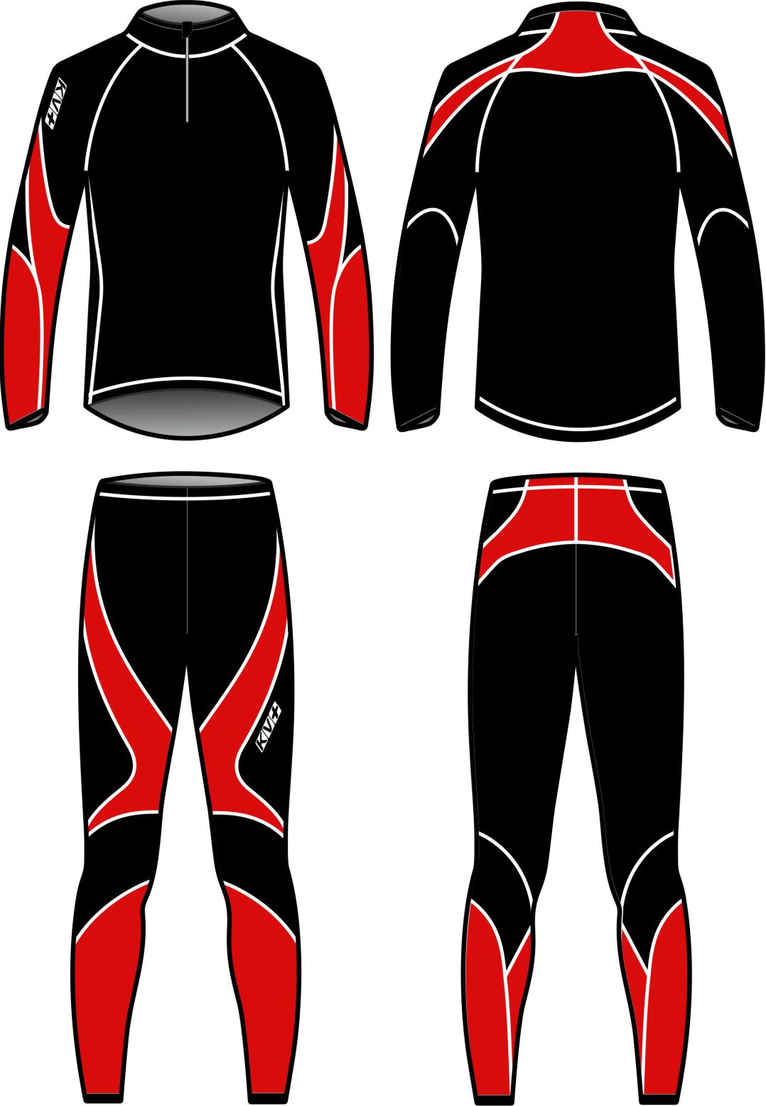 LAHTI TWO PIECES SUIT UNISEX (black/red)